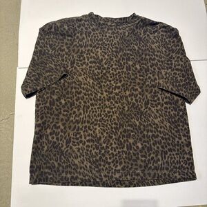 Hollister Brown Leopard Print Short Sleeve Tee
